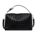 Black Mia Convertible Woven Crossbody Handbag
