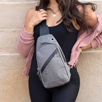 Cross Zip Crossbody Sling Bag
