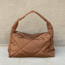 Mocha Harper Quilted Shoulder Handbag