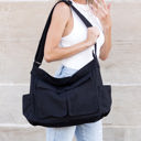 Black Nova Oversize Canvas Carryall Bag