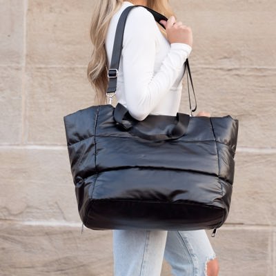 Metallic Puffer Tote