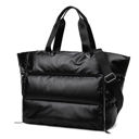 Black Metallic Puffer Tote