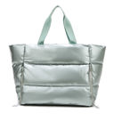 Ice Sage Metallic Puffer Tote