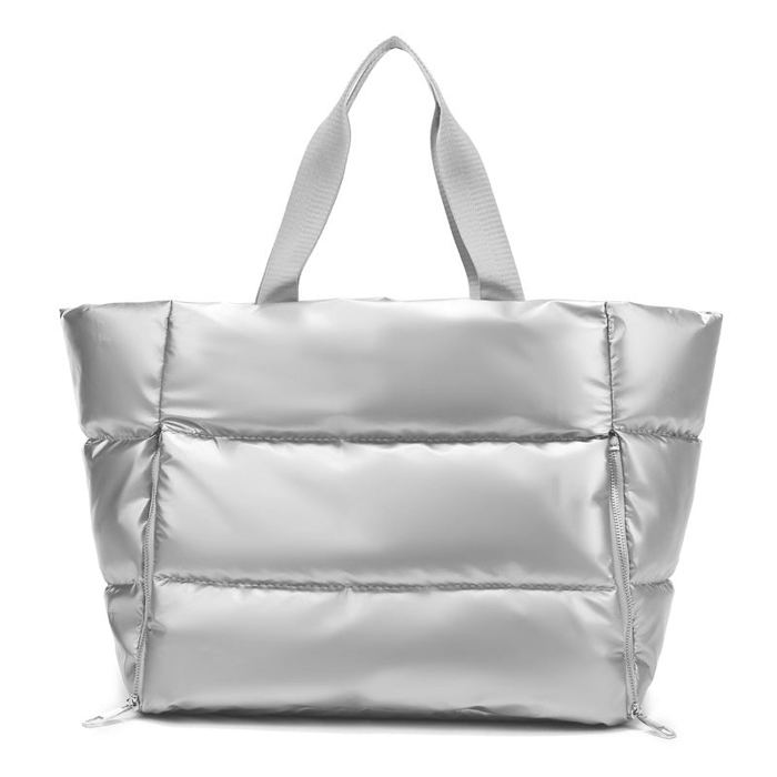 Metallic Puffer Tote