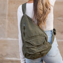  Oversize Canvas Crossbody Sling Bag