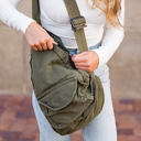  Oversize Canvas Crossbody Sling Bag