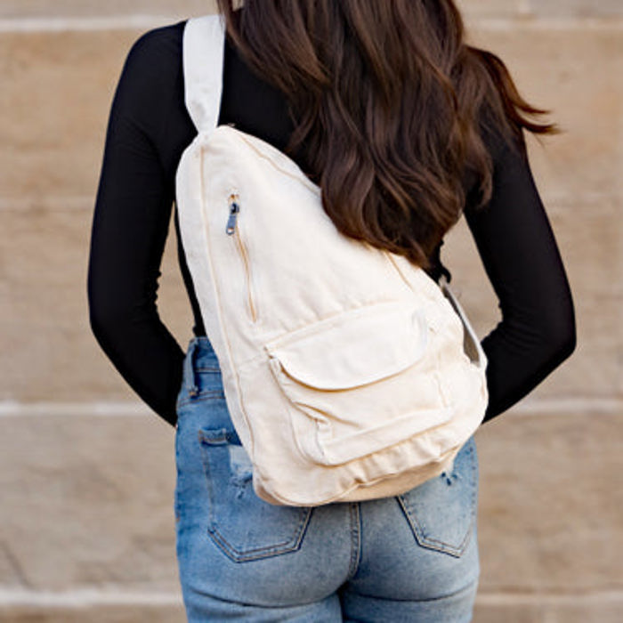 Oversize Canvas Crossbody Sling Bag