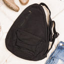Black Oversize Canvas Crossbody Sling Bag
