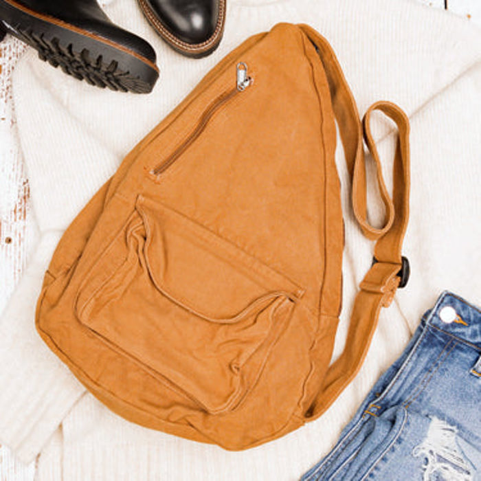 Oversize Canvas Crossbody Sling Bag