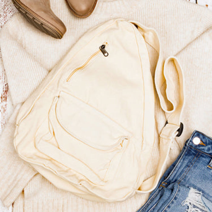 Oversize Canvas Crossbody Sling Bag