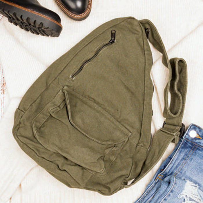 Oversize Canvas Crossbody Sling Bag