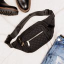 Black Quilted Crossbody Sling/Belt Bum Bag