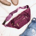 Plum Quilted Crossbody Sling/Belt Bum Bag
