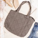 Gray Quilted Tote