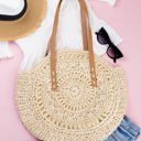 Straw Straw Circle Tote