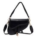Black Adeline Saddle Crossbody Hand Bag
