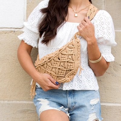 Macrame Crossbody Sling Bag