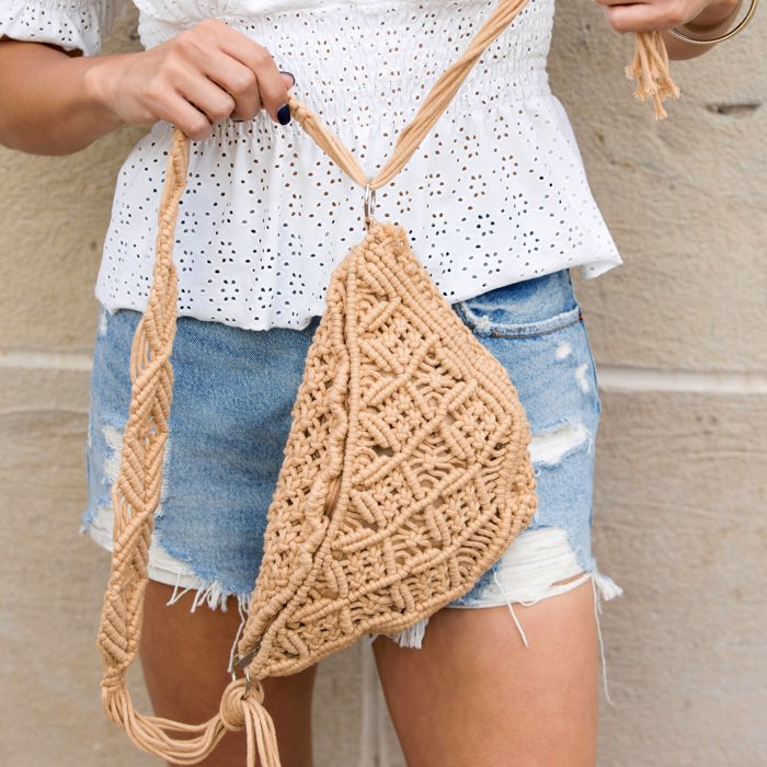 Macrame Crossbody Sling Bag