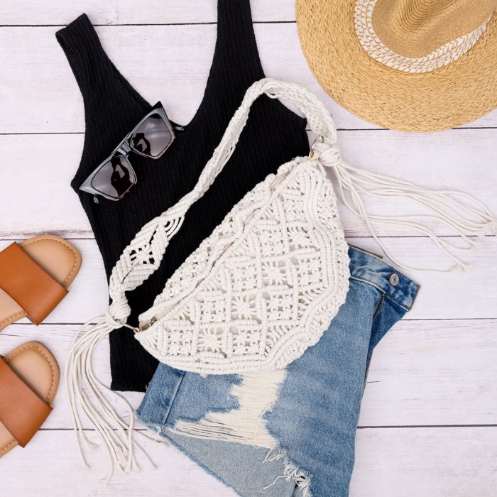 Macrame Crossbody Sling Bag