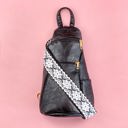 Black Evie Vegan Leather Crossbody Sling Bag