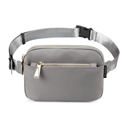Gray Everyday Nylon Crossbody Sling Belt Bum Bag Fanny Pack