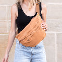  London Oversized Canvas Crescent Crossbody Sling