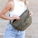  London Oversized Canvas Crescent Crossbody Sling