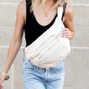  London Oversized Canvas Crescent Crossbody Sling