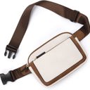 Cognac White Presly Vegan Leather Everywhere Crossbody Sling Belt Bag
