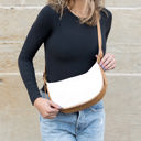  Nadia Colorblock Vegan Leather Crescent Crossbody Sling
