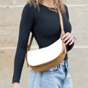  Nadia Colorblock Vegan Leather Crescent Crossbody Sling