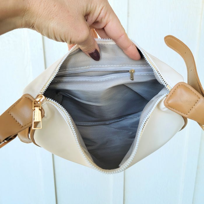 Nadia Colorblock Vegan Leather Crescent Crossbody Sling