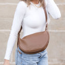 Nubuck Millie Vegan Leather Crescent Crossbody Sling