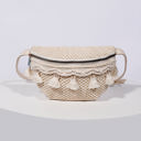 Straw Esme Crochet Tassel Crossbody Sling Bag
