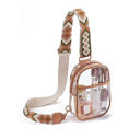 Mocha Noelle Clear Stadium Crossbody Sling Bag
