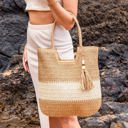  Valeria Two-Tone Straw Tote