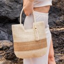  Valeria Two-Tone Straw Tote
