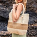  Valeria Two-Tone Straw Tote