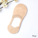 Beige No Slip Knit Burnout Sneaker Socks- 3 Pack