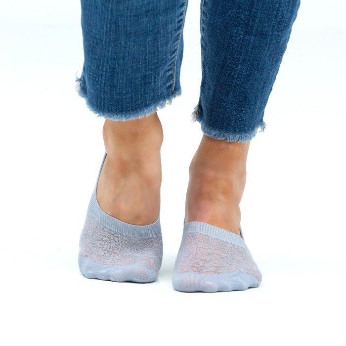 No Slip Knit Burnout Sneaker Socks- 3 Pack