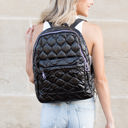  Jade Metallic Puffer Backpack
