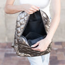  Jade Metallic Puffer Backpack