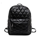 Black Jade Metallic Puffer Backpack