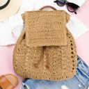  Woven Straw Backpack
