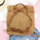  Woven Straw Backpack