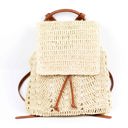 Straw Woven Straw Backpack