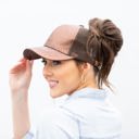  C.C� Glitter Messy Bun  Cap Hat
