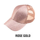 Rose-Gold C.C� Glitter Messy Bun  Cap Hat
