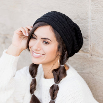 Waffle Weave Slouchy Beanie