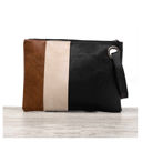 Black/Cream/Chestnut Oversize Everyday Color Block Clutch